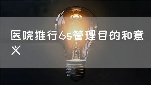 醫(yī)院推行6s管理目的和意義(圖1)