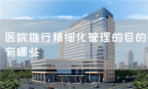 醫(yī)院推行精細(xì)化管理的目的有哪些(圖1) 醫(yī)院推行精細(xì)化管理的目的有哪些(圖1)