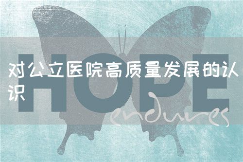 對(duì)公立醫(yī)院高質(zhì)量發(fā)展的認(rèn)識(shí)(圖1) 對(duì)公立醫(yī)院高質(zhì)量發(fā)展的認(rèn)識(shí)(圖1)